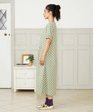GJEHA30280 Jocomomola(ホコモモラ) Callle de la Ruda 幾何柄プリントワンピース グリーン