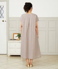 GJEHA35280 Jocomomola(ホコモモラ) Chiquito チェックフレンチスリーブワンピース アイボリー