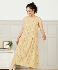 GJEHA50300 Jocomomola(ホコモモラ) アイレットコットンレースワンピース ベージュ