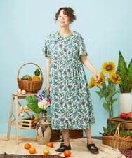 GJEHD01330 Jocomomola(ホコモモラ) Verano en La Mancha フラワープリントワンピース アイボリー