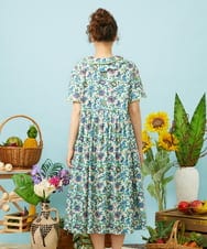 GJEHD01330 Jocomomola(ホコモモラ) Verano en La Mancha フラワープリントワンピース アイボリー