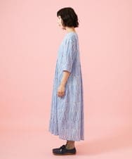 GJEHD30300 Jocomomola(ホコモモラ) 【早割10％OFF】ストライプワンピース ブルー×ピンク