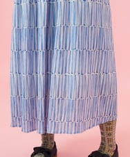 GJEHD30300 Jocomomola(ホコモモラ) 【早割10％OFF】ストライプワンピース ブルー×ピンク