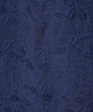 GJEHD32280 Jocomomola(ホコモモラ) Sendero de flores フラワー刺繍シャツワンピース ネイビー