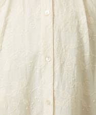 GJEHD32280 Jocomomola(ホコモモラ) Sendero de flores フラワー刺繍シャツワンピース アイボリー