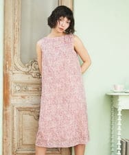 GJEHD51350 Jocomomola(ホコモモラ) Ilusion フラワー総刺繍ノースリーブワンピース ピンク
