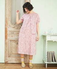 GJEHD51350 Jocomomola(ホコモモラ) Ilusion フラワー総刺繍ノースリーブワンピース ピンク