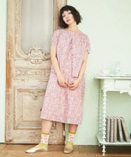 GJEHD51350 Jocomomola(ホコモモラ) Ilusion フラワー総刺繍ノースリーブワンピース ピンク