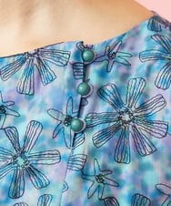 GJEHD51350 Jocomomola(ホコモモラ) Ilusion フラワー総刺繍ノースリーブワンピース ブルー