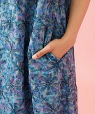 GJEHD51350 Jocomomola(ホコモモラ) Ilusion フラワー総刺繍ノースリーブワンピース ブルー
