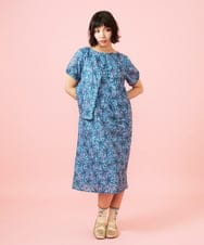 GJEHD51350 Jocomomola(ホコモモラ) Ilusion フラワー総刺繍ノースリーブワンピース ブルー