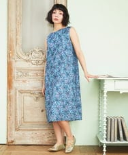 GJEHD51350 Jocomomola(ホコモモラ) Ilusion フラワー総刺繍ノースリーブワンピース ブルー