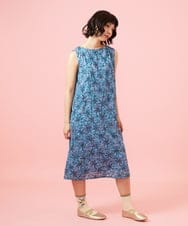 GJEHD51350 Jocomomola(ホコモモラ) Ilusion フラワー総刺繍ノースリーブワンピース ブルー