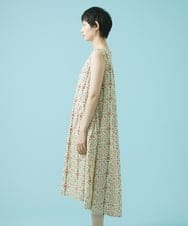 GJEHS70230 Jocomomola(ホコモモラ) ポプリンフラワープリント ノースリーブワンピース アイボリー