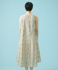GJEHS70230 Jocomomola(ホコモモラ) ポプリンフラワープリント ノースリーブワンピース アイボリー