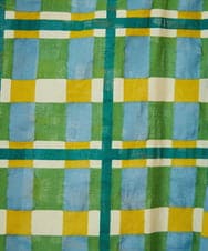 GJEJA31300 Jocomomola(ホコモモラ) Laberinto リップルチェックワンピース ブルー