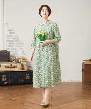 GJEJA32280 Jocomomola(ホコモモラ) Calle del Almendro  プリントシャツワンピース アイボリー