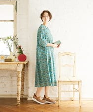 GJEJA32280 Jocomomola(ホコモモラ) Calle del Almendro  プリントシャツワンピース アイボリー