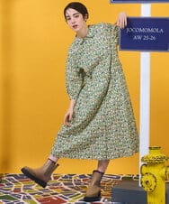 GJEJA32280 Jocomomola(ホコモモラ) Calle del Almendro  プリントシャツワンピース アイボリー