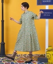 GJEJA32280 Jocomomola(ホコモモラ) Calle del Almendro  プリントシャツワンピース アイボリー