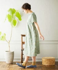 GJEJA50350 Jocomomola(ホコモモラ) Escaleras de flores フラワー総刺繍ワンピース ブラック