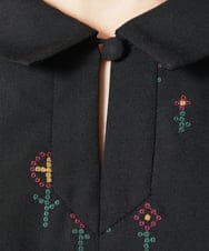 GJEJA50350 Jocomomola(ホコモモラ) Escaleras de flores フラワー総刺繍ワンピース ブラック