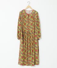 GJEJB02280 Jocomomola(ホコモモラ) Calle de la Flor Alta フラワープリントワンピース ベージュ