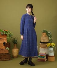 GJEJB39330 Jocomomola(ホコモモラ) Mapa チェックワンピース ブルー