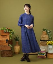 GJEJB39330 Jocomomola(ホコモモラ) Mapa チェックワンピース ブルー