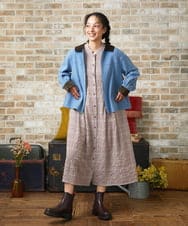 GJEJB39330 Jocomomola(ホコモモラ) Mapa チェックワンピース ブルー
