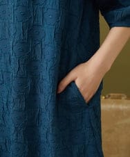GJEJB51330 Jocomomola(ホコモモラ) Floracion フラワージャカードワンピース ブルー