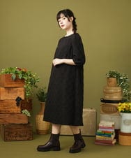GJEJB51330 Jocomomola(ホコモモラ) Floracion フラワージャカードワンピース ブルー