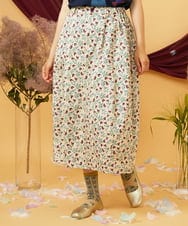 GJEJD01250 Jocomomola(ホコモモラ) 【マルチWAY】Aves ツイルプリントサロペットスカート ベージュ