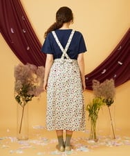 GJEJD01250 Jocomomola(ホコモモラ) 【マルチWAY】Aves ツイルプリントサロペットスカート ベージュ