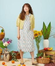 GJEJD30280 Jocomomola(ホコモモラ) 【先行予約】フラワープリントワンピース アイボリー