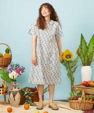 GJEJD30280 Jocomomola(ホコモモラ) 【先行予約】フラワープリントワンピース アイボリー