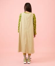 GJEJE38280 Jocomomola(ホコモモラ) スクエアネックツイルジャンパースカート ベージュ
