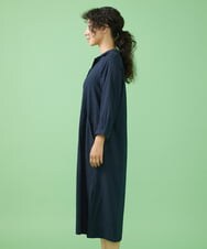GJEJT35250 Jocomomola(ホコモモラ) ドットドビーシャツワンピース ネイビー