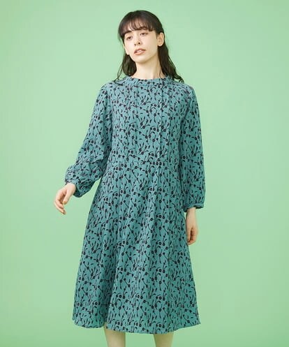 GJEJT38250 Jocomomola Flor フロッキープリントワンピース