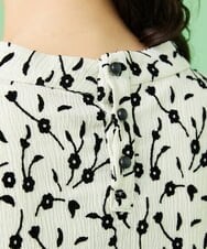 GJEJT38250 Jocomomola(ホコモモラ) Flor フロッキープリントワンピース ブルー