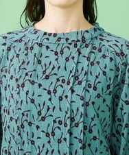 GJEJT38250 Jocomomola(ホコモモラ) Flor フロッキープリントワンピース ブルー