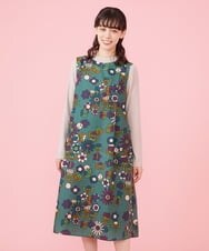 GJEJT72280 Jocomomola(ホコモモラ) Candy Flower プリントワンピース グリーン