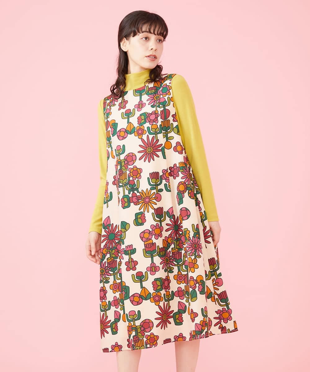 【Acka】flower dress one-piece裏地あり