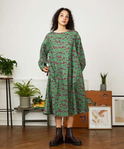 GJELA30300 Jocomomola 【早割10％OFF】Palgue de El Retiro アニマルプリントワンピース