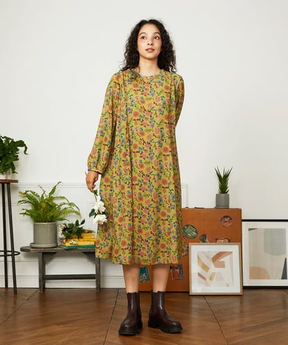 GJELA50300 Jocomomola 【早割10％OFF】Bail de flores フラワープリントワンピース