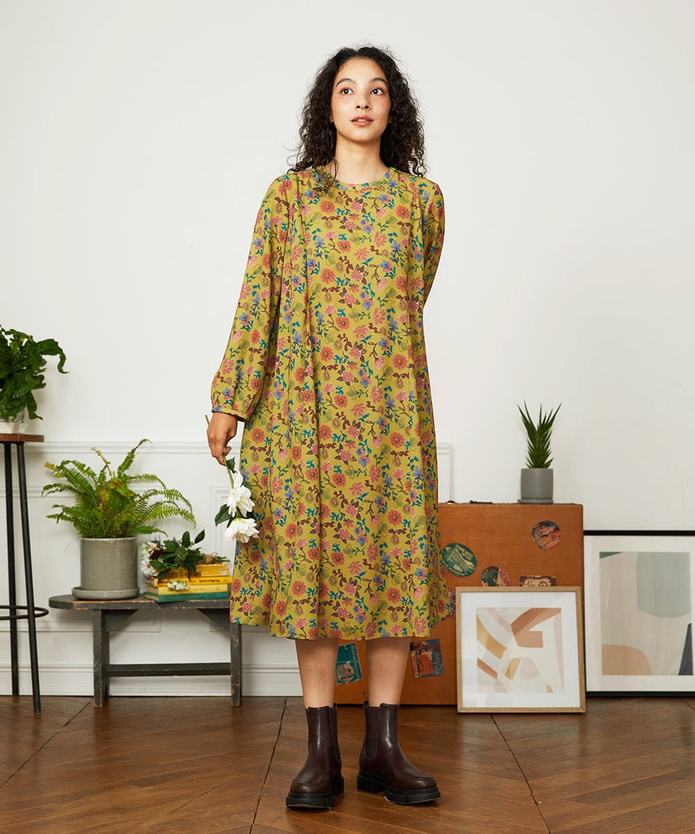 GJELA50300 Jocomomola 【早割10％OFF】Bail de flores フラワープリントワンピース