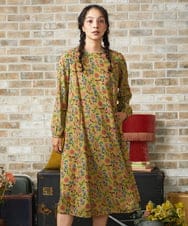 GJELA50300 Jocomomola(ホコモモラ) Bail de flores フラワープリントワンピース イエロー