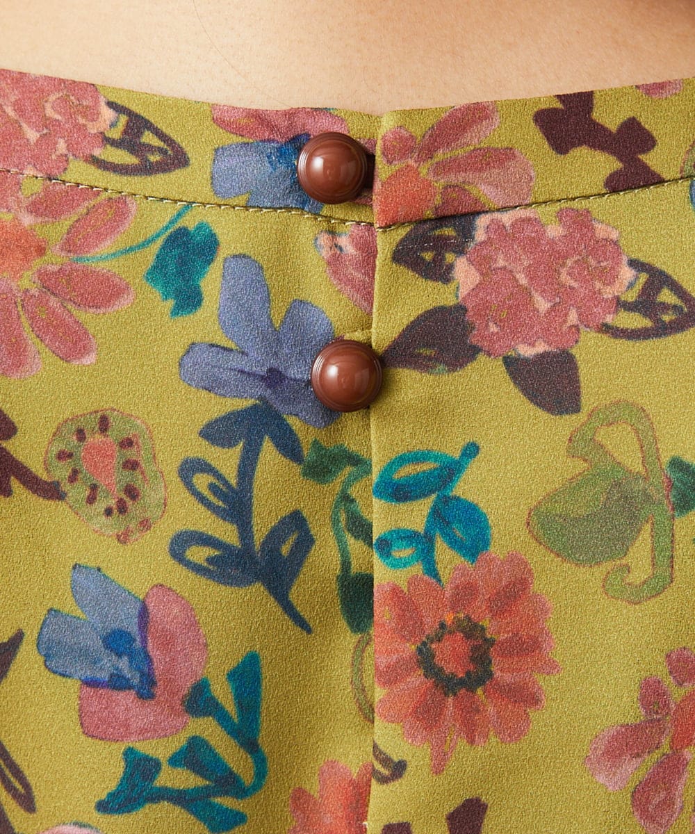 GJELA50300 Jocomomola(ホコモモラ) Bail de flores フラワープリントワンピース イエロー