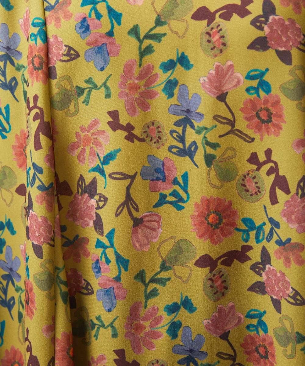 GJELA50300 Jocomomola(ホコモモラ) Bail de flores フラワープリントワンピース イエロー