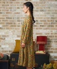 GJELA50300 Jocomomola(ホコモモラ) Bail de flores フラワープリントワンピース イエロー